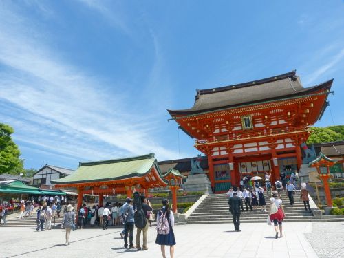 Kyoto, Šventykla, Japonija, Kyoto Prefektūra, Budistinis, Šventykla, Architektūra, Istorinis, Orientyras, Struktūra, Mėlynas Dangus