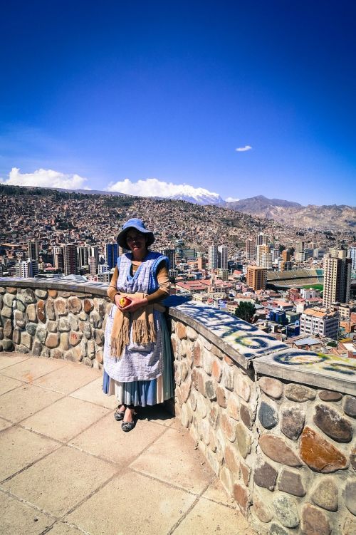 La Paz, Bolivija, Moteris, Lady, Pastatai, Miestas, Kalnai