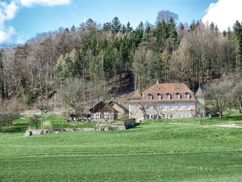 Lagendorfas, Šveicarija, Miškas, Medžiai, Miškai, Kraštovaizdis, Vaizdingas, Dangus, Debesys, Namas, Namai, Turtas, Pastatai, Architektūra, Gamta, Lauke, Kaimas, Šalis, Kaimas, Hdr