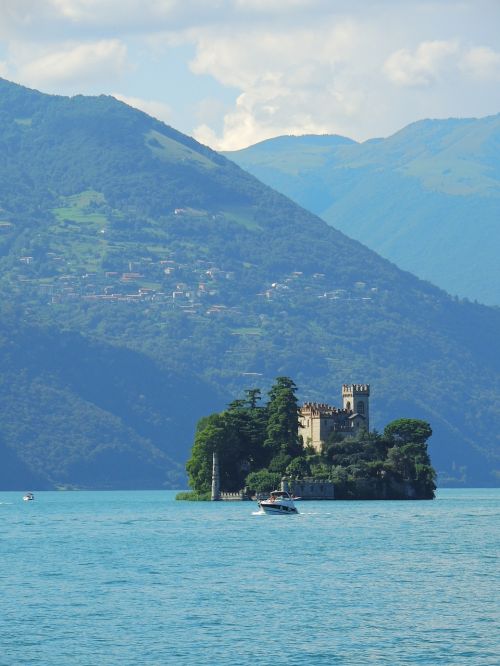 Lago Diseo, Italy, Gamta, Vanduo, Peizažai, Ežeras, Vasara, Saulės Energija, Peržiūros, Sala