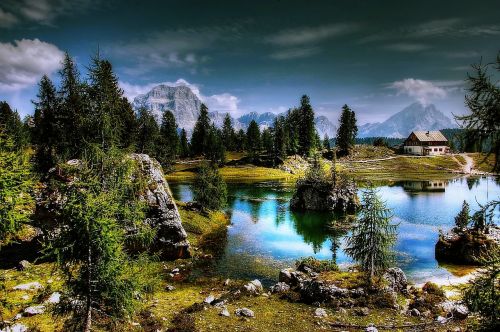 Lago Federa, Dolomitai, Ežeras, Kalnai, Kraštovaizdis, Gamta, Alpių, Belluno