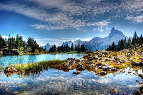 Lago Federa, Dolomitai, Kalnai, Belluno, Gamta, Ežeras, Kraštovaizdis, Alpių, Bergsee, Alm, Dangus, Italy, Kalnų Peizažas, Debesys, Vaizdas, Rokas, Šviesa, Kalnų Pasaulis, Kalnų Viršūnių Susitikimas, Žygiai