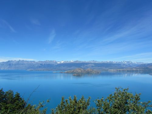 Lago General Carrera, Ežeras, Čile, Kalnai, Mėlynas, Kirminiai Debesys, Debesys, Tolimas Vaizdas, Gražus, Platus