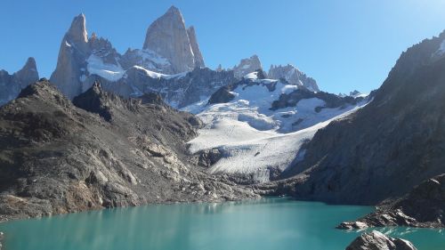 Laguna De Los Tres, Ežeras, Ledynas, Ledas, Patagonia, Fitz, Roy, Fitz Roy