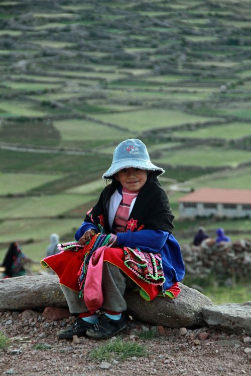 Titicaca, Peru, Andes, Sala, Uros, Plaukiojantieji, Puno, Mergaitė, Vietiniai