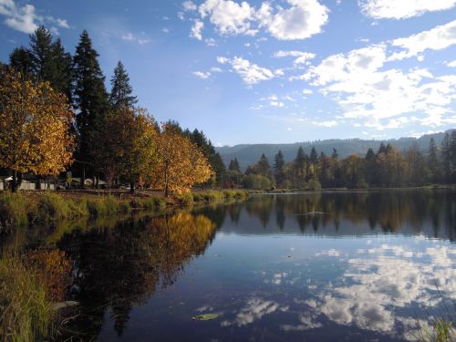 Ežeras, Rudens Lapai, Kritimas, Gamta, Lyons Oregon, Atspindys