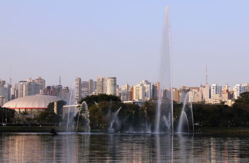 Ežeras, Ibirapuera Parkas, San Paulas, Fontanas, Vanduo, Dirbtinis Ežeras, Šokių Vandenys, Dangus