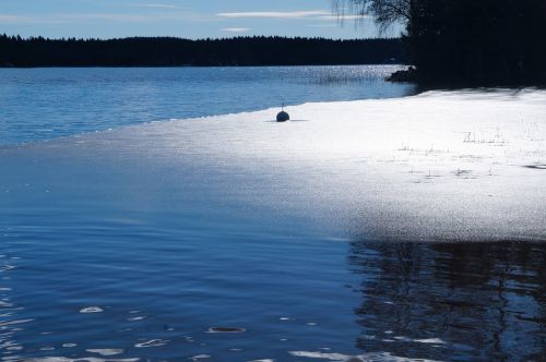 Ežeras, Öresjö, Pavasarį Ledo, Himmel, Vanduo, Atšildyti, Mėlynas, Veidrodis, Dangaus Mėlynumo, Peizažai, Mėlynas Dangus