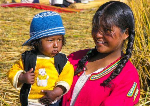 Ežeras, Titicaca, Peru, Moteris, Vaikas, Tauta, Žmonės