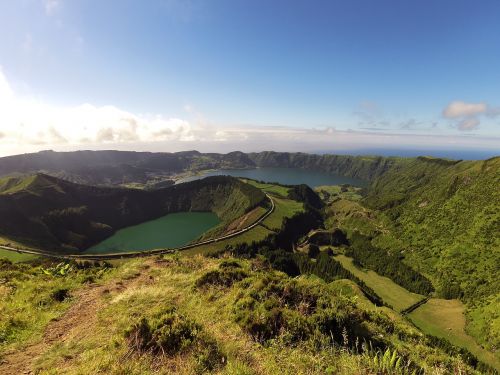 Ežeras, Žalias, Mėlynas, Azores, Sao Miguel, Gamta, Kraštovaizdis, Gamtos Parkas