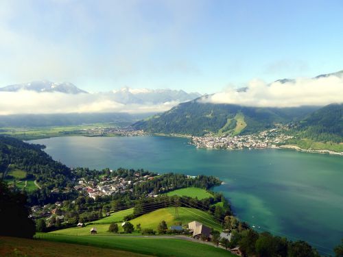 Ežeras, Vanduo, Kraštovaizdis, Gamta, Ežero Vaizdas, Zell Am See In Austria, Svajonių Aplinka