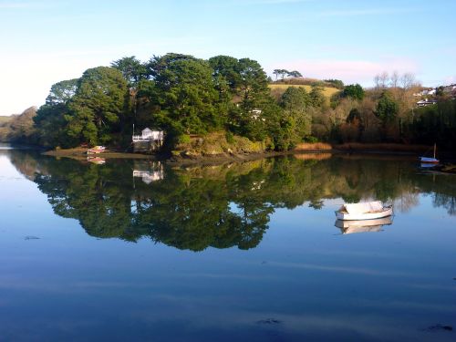Ežeras, Veidrodis, Vanduo, Boot, Cornwall, St Tik Roseland