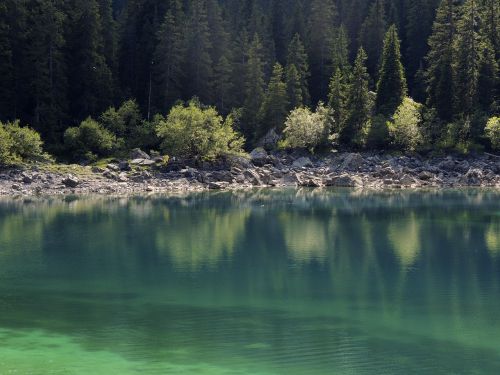 Ežeras, Bergsee, Žalias, Mėlynas, Papludimys, Valcuoti