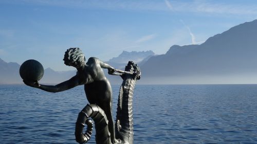 Ežeras, Kraštovaizdis, Kalnas, Statula, Šveicarija