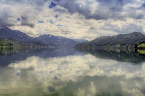 Ežeras, Alpių, Kalnai, Kraštovaizdis, Gamta, Idiliškas, Austria, Pavasaris, Millstatt