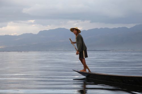 Ežeras, Inle Ežeras, Burma, Mianmaras, Kanoją, Vanduo, Kraštovaizdis, Kelionė, Žvejyba, Asija