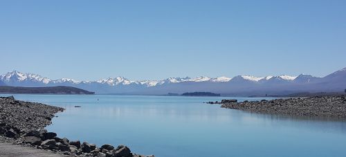 Ežeras, Tekapo, Naujoji Zelandija, Sniego Uždanga, Kalnas