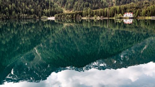 Ežeras, Kalninis Ežeras, Bergsee, Vanduo, Gamta, Dolomitai, Atspindys, Veidrodis
