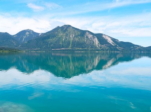Ežeras, Walchensee, Bavarija, Vokietija, Alpės, Kraštovaizdis, Kalnas
