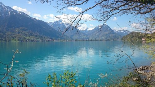 Ežeras, Kalnų Peizažas, Gamta, Šveicarija
