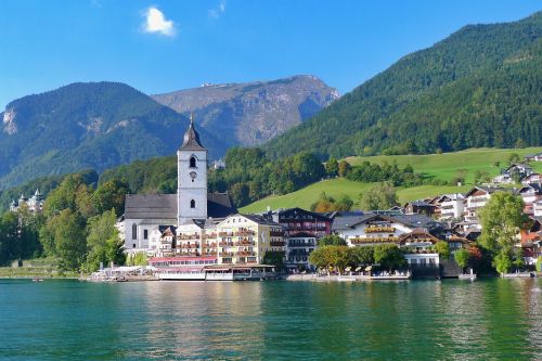 Ežeras, Kalnai, Kraštovaizdis, Vieta, St Wolfgang Am Wolfgangsee, Austria