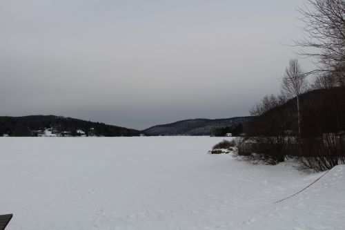 Ežeras, Sniegas, Kraštovaizdis, Québec