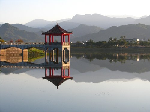 Ežeras,  Meinong Ežeras,  Meinong,  Peizažas,  Paviljonas,  Ežeras Atspindys,  Kaohsiung