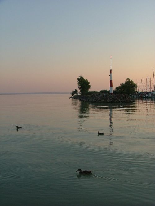Ežeras, Balaton Ežeras, Vanduo, Gamta, Uostas, Dusk