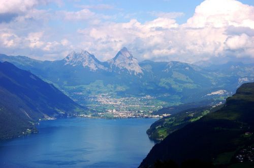 Ežeras, Ežero Lucerne Regionas, Klewenalp, Kalnai, Debesys, Dangus, Gamta, Mėlynas, Vaizdas, Šveicarija