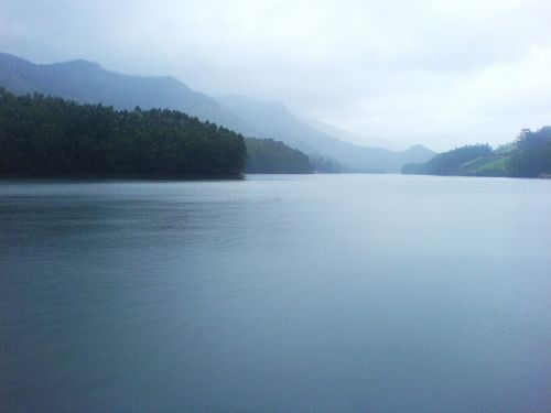 Ežeras, Miglotas, Rūkas, Gamta, Indija, Kraštovaizdis, Kalvos, Tylus