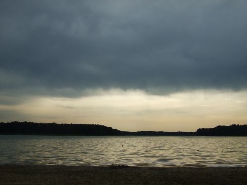 Ežeras, Lietinga Nuotaika, Abendstimmung, Debesys