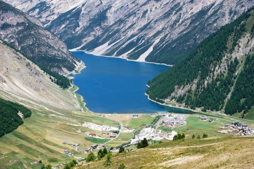 Ežeras, Livigno, Kalnai, Italy, Alpės