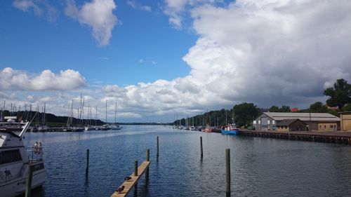 Ežeras, Uostas, Vanduo, Debesys, Denmark