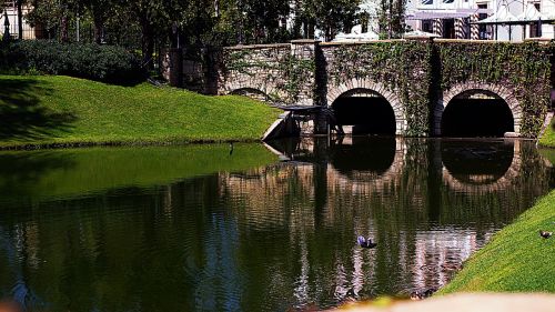 Ežeras, Vanduo, Gamta, Žolė, Tiltas, Viduramžių