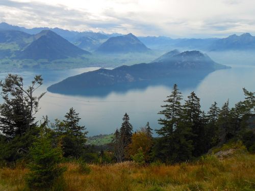 Ežeras, Šveicarija, Alpės, Panorama