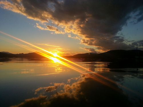 Ežeras,  Saulėlydis,  Abendstimmung,  Kraštovaizdis,  Vanduo,  Wörthersee,  Karintija,  Austria,  Debesys