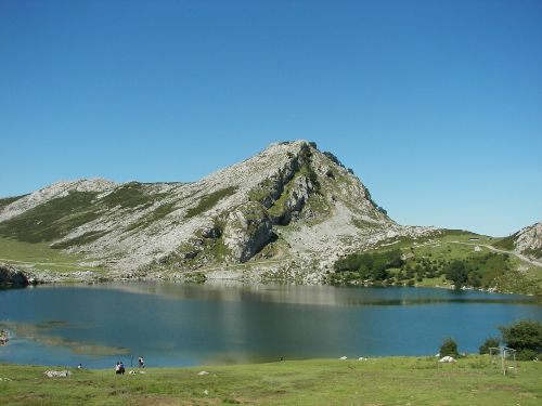Ežeras, Gamta, Vanduo, Kraštovaizdis, Atspindys, Dangus, Debesys, Kalnai, Covadonga