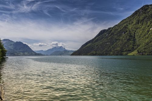 Ežeras, Kraštovaizdis, Uri, Ežero Lucerne Regionas, Föhnstimmung, Oras