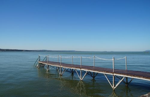 Ežeras, Balaton, Prieplauka, Tiltas, Pėsčiųjų Tiltas, Vanduo, Mėlynas
