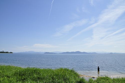 Ežero Biwa, Ežero Biwa Shiga Stotyje, Biwa Ežeras Rugsėjį