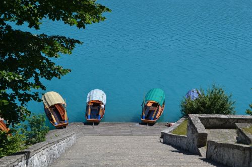 Ežeras, Bled, Valtys, Kopėčios, Mėlynas Vanduo, Slovenia