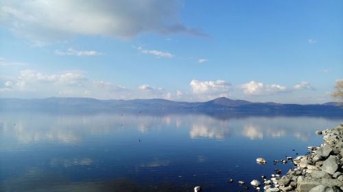 Ežeras Bracciano, Dangus, Vanduo, Debesys, Bracciano Ežeras