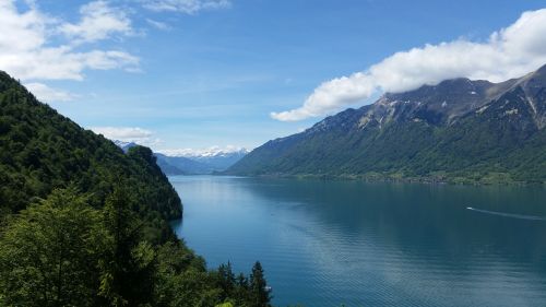Ežeras Brienz, Ežeras, Alpių, Vasara, Bergsee, Kraštovaizdis, Kalnai, Šveicarija, Gamta, Idiliškas