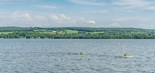 Ežeras Maitinate,  Vermont,  Kaimo,  Baidarės,  Pobūdį,  Kraštovaizdis,  Vaizdingas,  Spalvinga,  Dangus,  Kalnai,  Kaimas