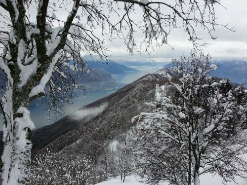 Ežero Como, Sniegas, Alpės, Žiema, Vyriausybė