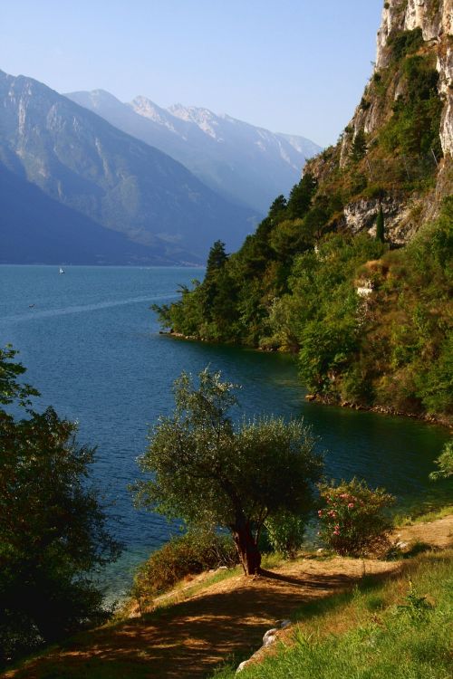 Ežero Garda, Italy, Limone Sul Garda, Šventė, Vasara, Mėlynas, Kalnai, Valtis, Vaizdas, Kalnas