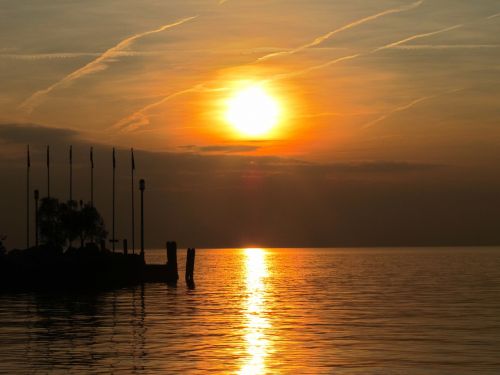 Ežero Garda, Saulėlydis, Ežeras, Italy