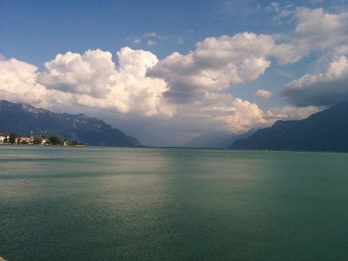 Ežero Geneva, Šveicarija, Vevey, Debesis