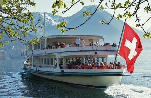 Ežero Lucerne Regionas, Laivas, Ežeras, Šveicarija, Liucernos, Garlaivis, Irklo Garlaivis, Centrinė Šveicarija