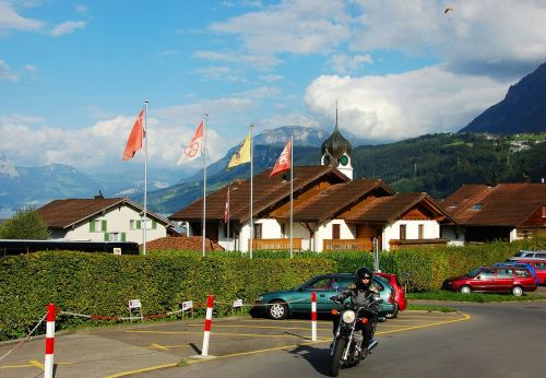 Ežero Lucerne Regionas, Šveicarija, Motociklas, Miestas, Bažnyčia